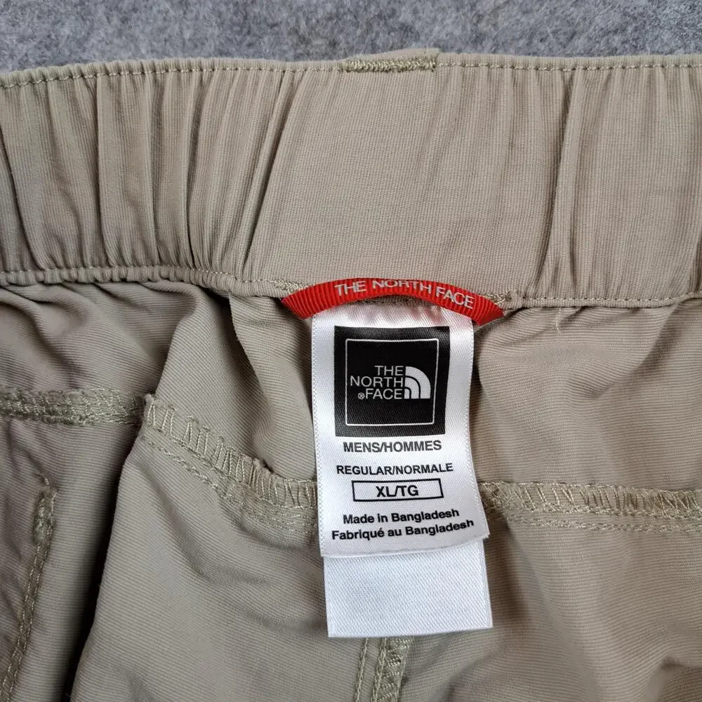 The North Face Pants Mens XL Tan Nylon Hiking Cargo Integrated Belt Outdoor